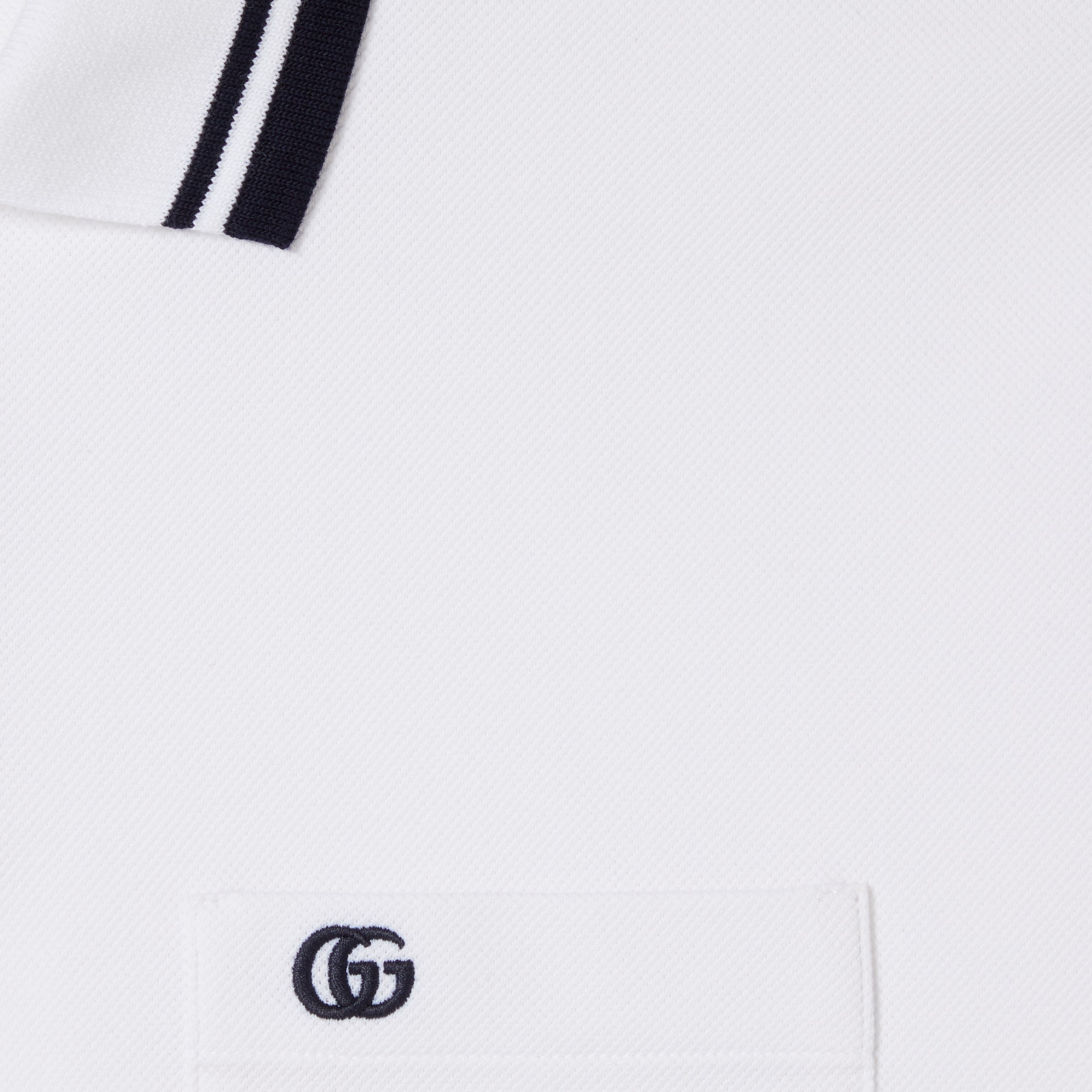 Cotton piquet polo shirt with embroidery - white