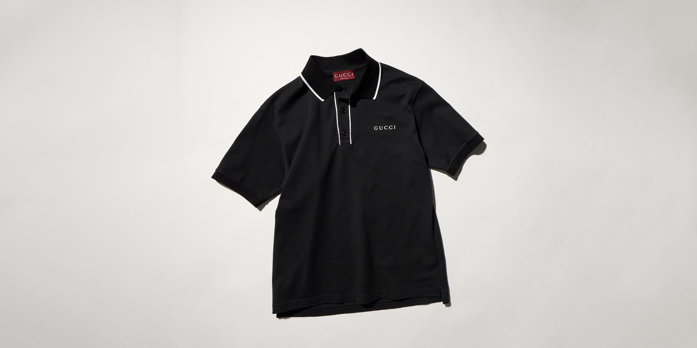 Cotton piquet polo shirt with embroidery - black