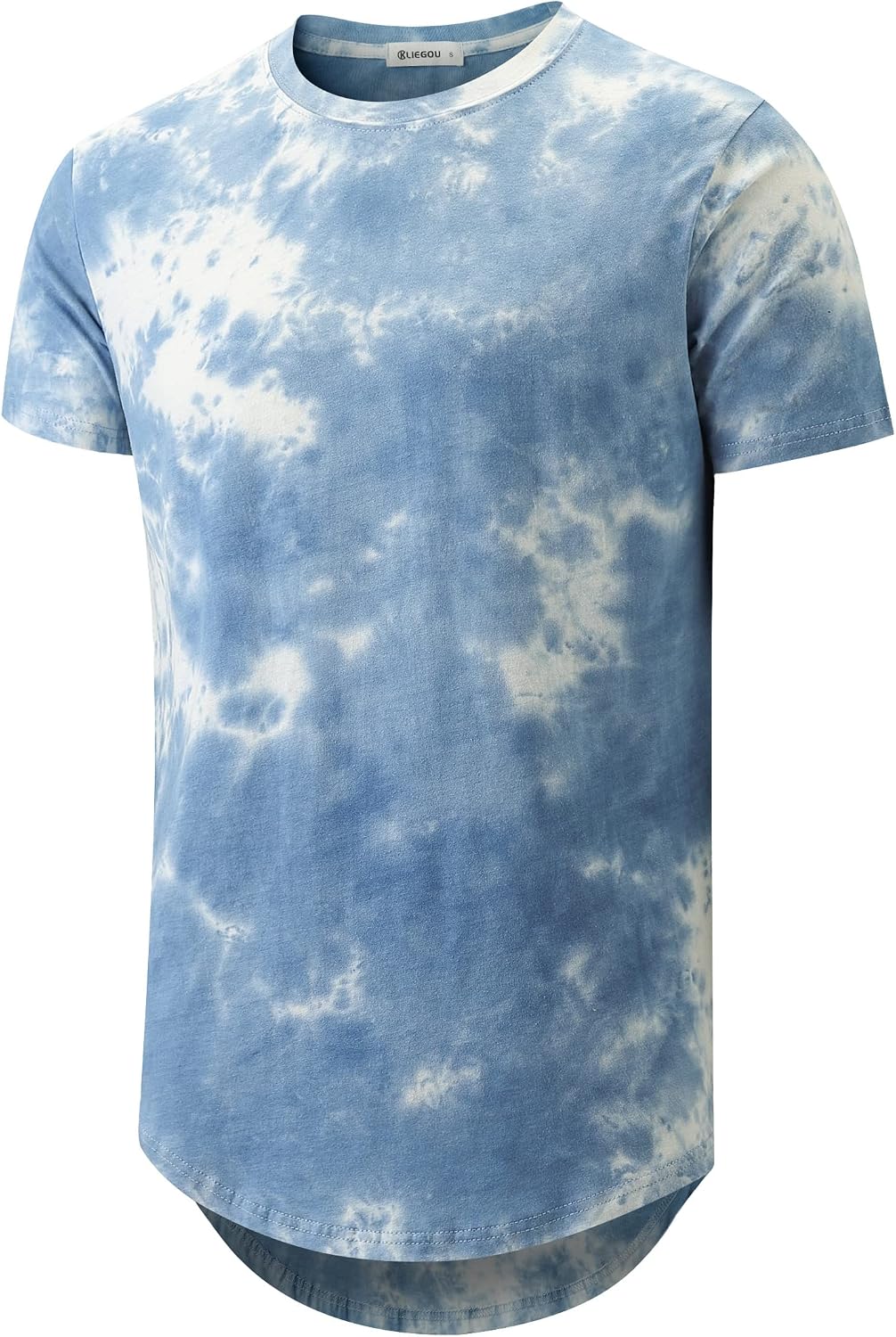 KLIEGOU men's longline T-shirt - 1803 Blue-white