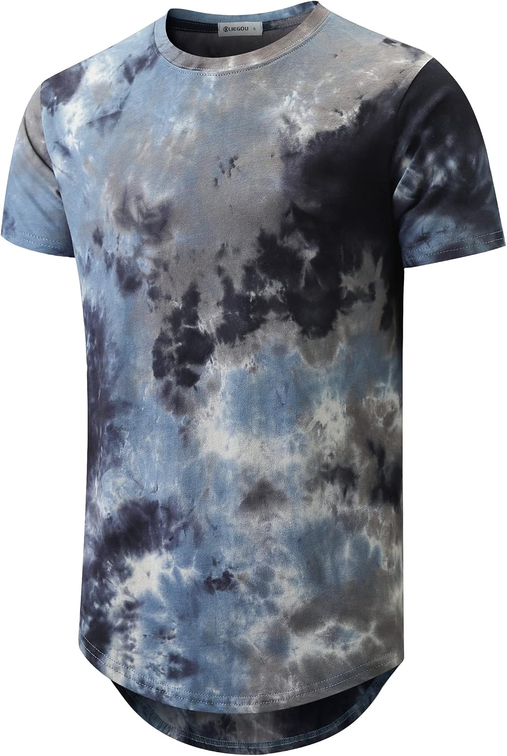 KLIEGOU men's longline T-shirt - Blue / Black