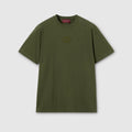 Cotton jersey T-shirt with embroidery - forest green