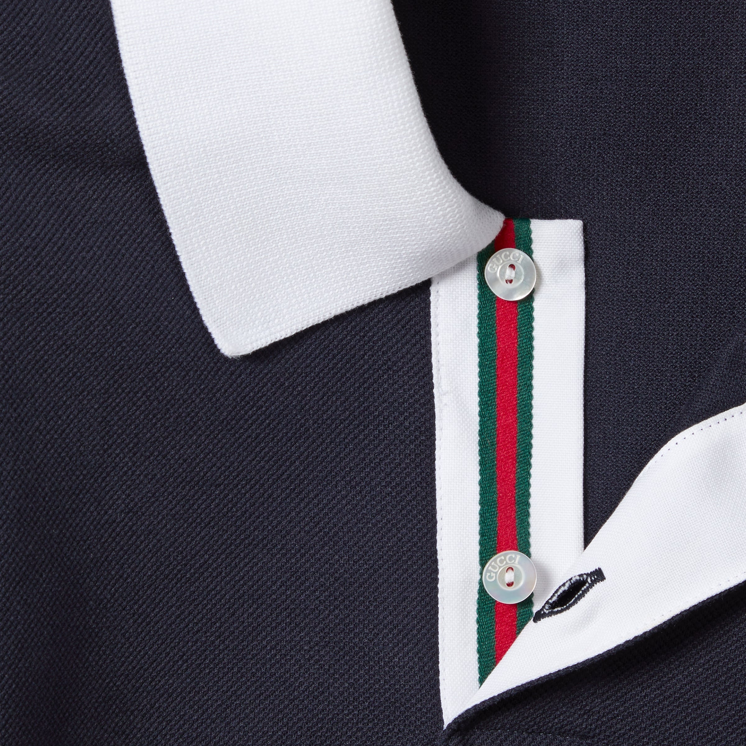 Stretch cotton piquet polo shirt - blue