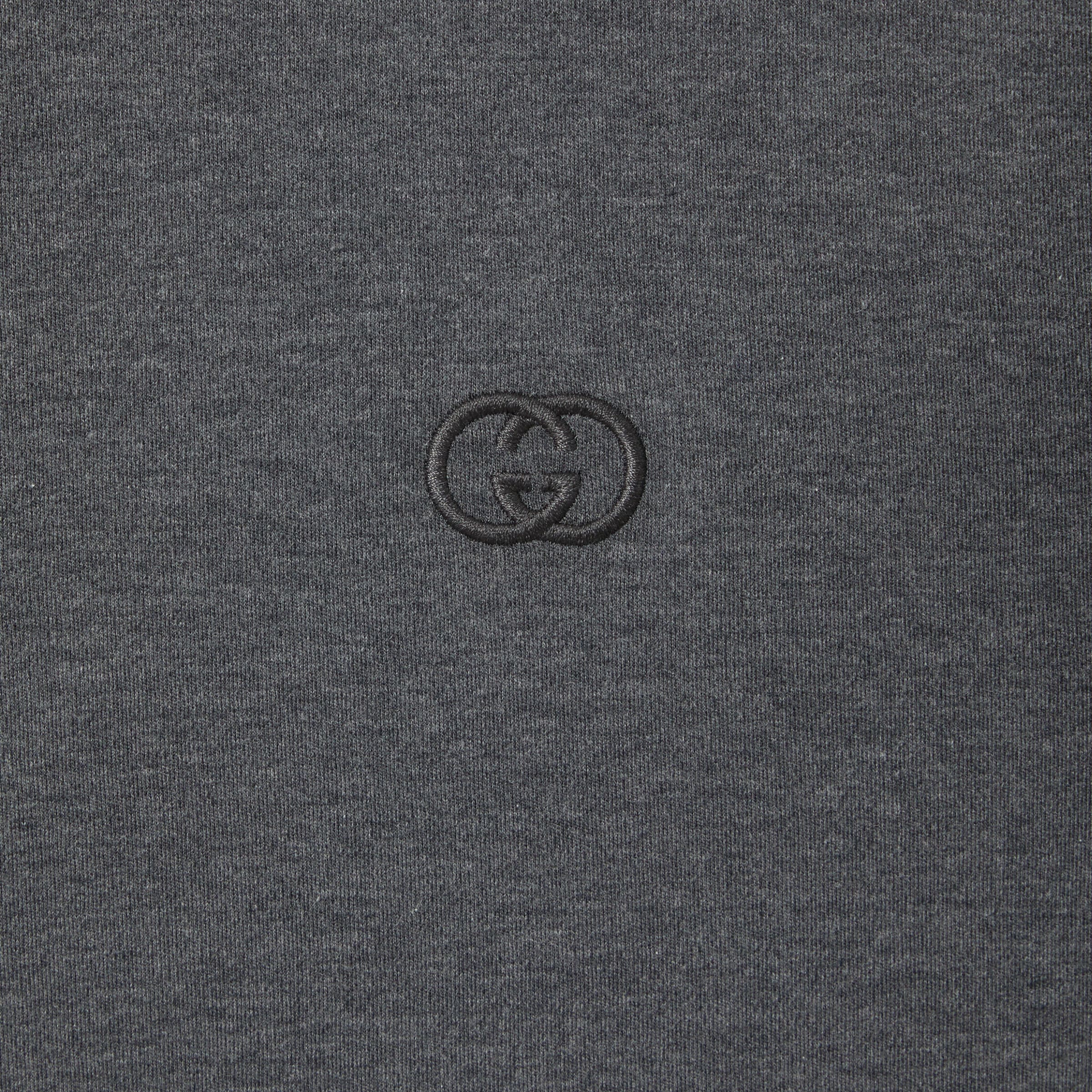 Cotton jersey T-shirt with embroidery - grey