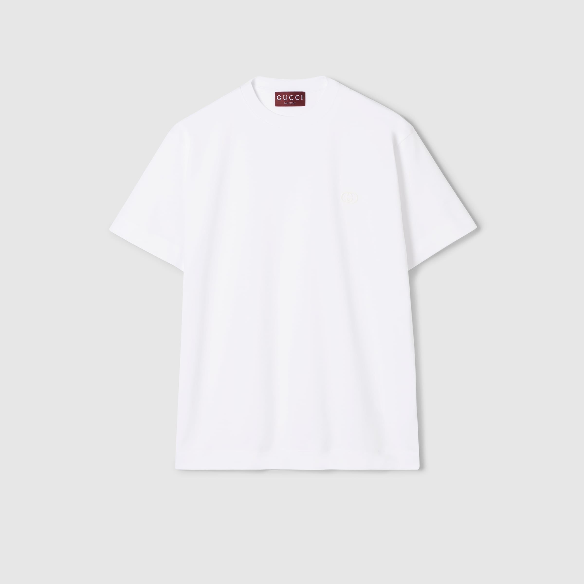 Cotton jersey T-shirt with embroidery - off white
