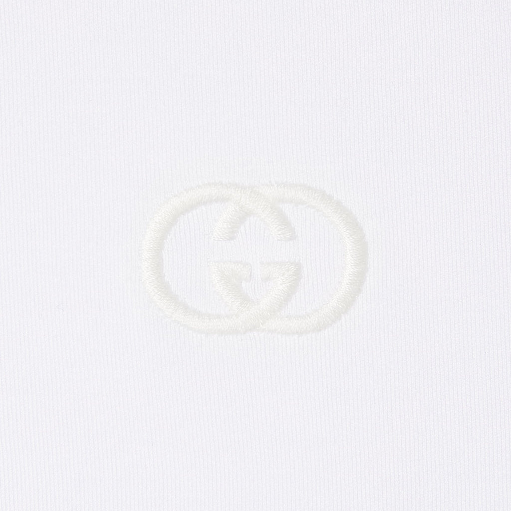 Cotton jersey T-shirt with embroidery - off white