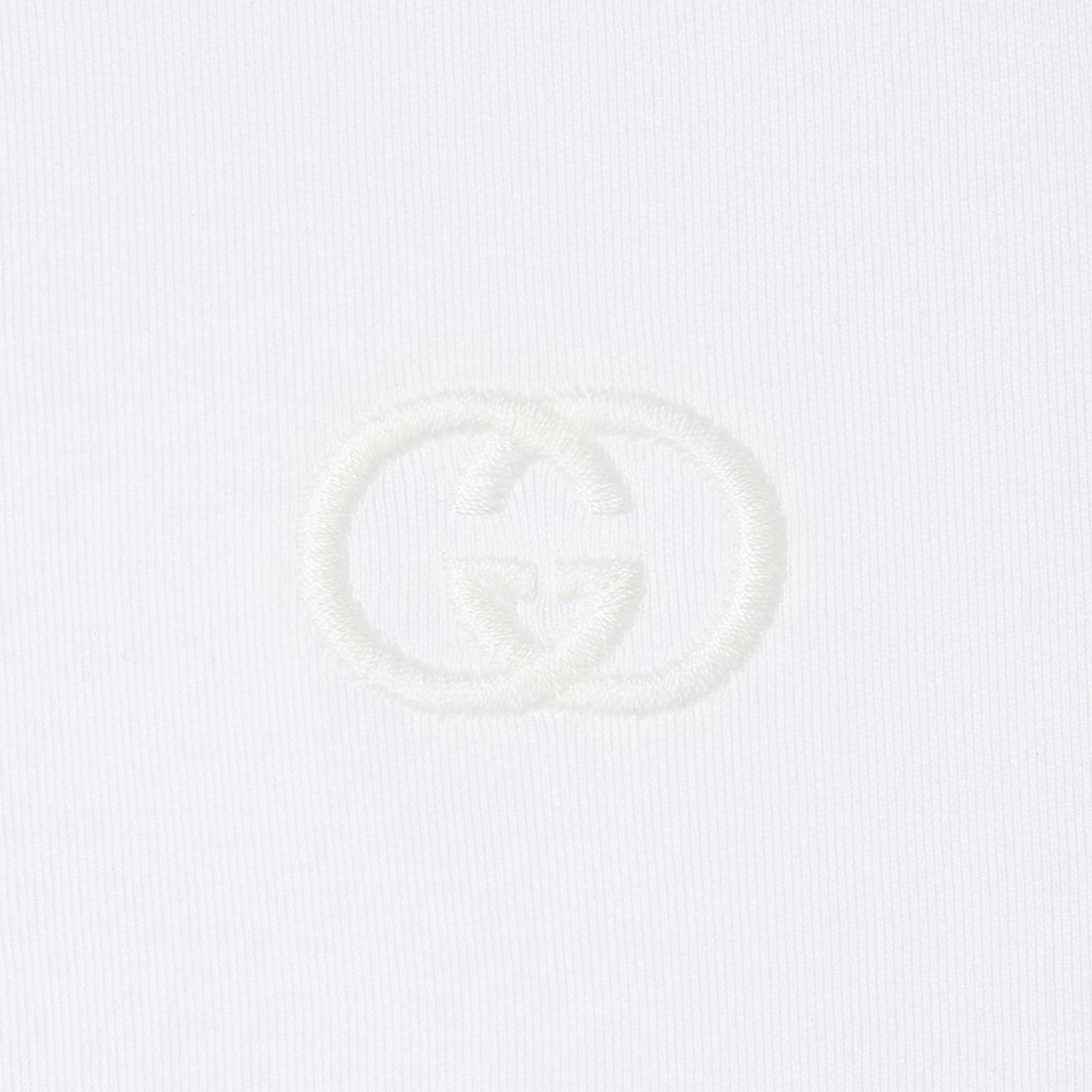 Cotton jersey T-shirt with embroidery - off white