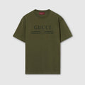 Cotton jersey T-shirt with print - forest green
