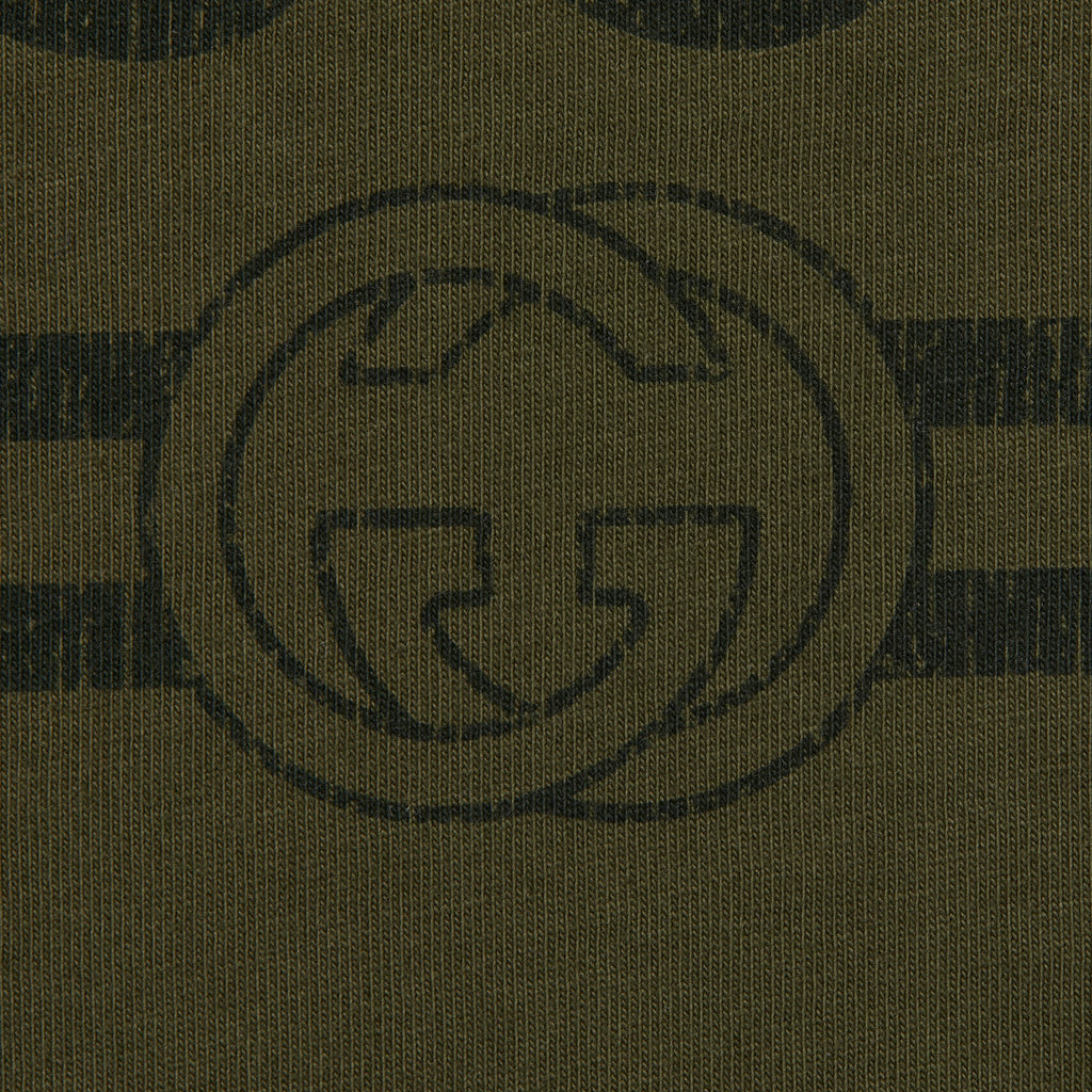 Cotton jersey T-shirt with print - forest green