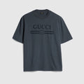 Cotton jersey T-shirt with devoré detail - dark grey