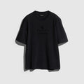 Cotton jersey T-shirt with print - black