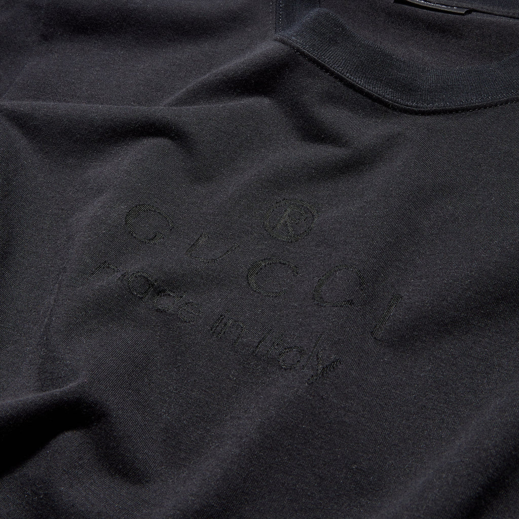 Cotton jersey T-shirt with print - black