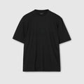 Soft rayon jersey T-shirt with embroidery - black