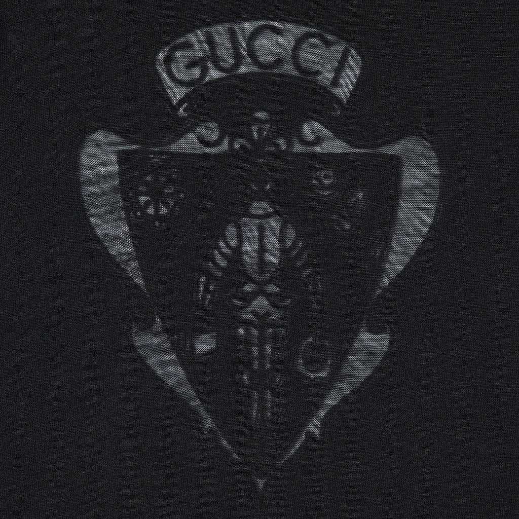 Cotton jersey T-shirt with devoré detail - black