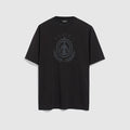 Cotton jersey T-shirt with print - black