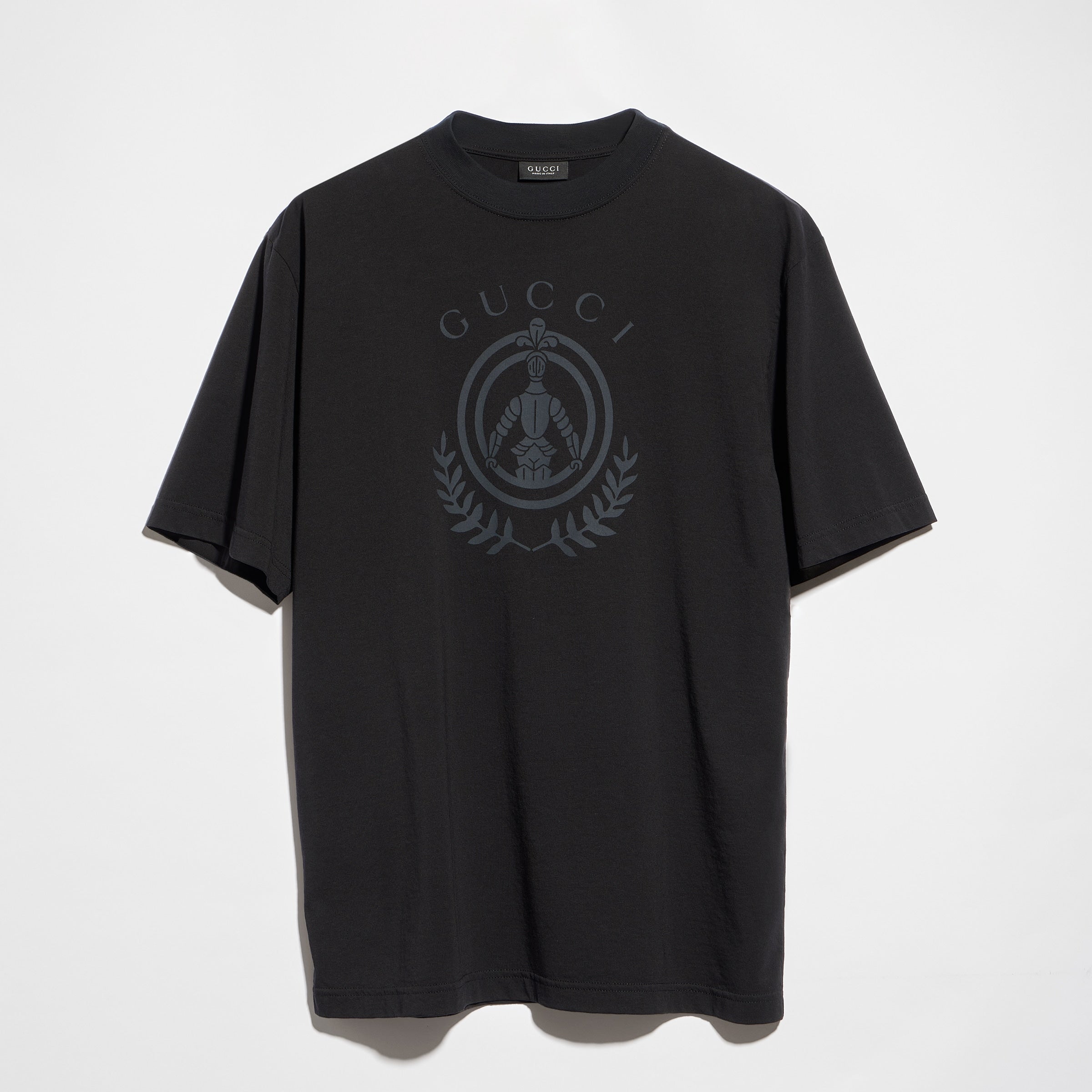 Cotton jersey T-shirt with print - black