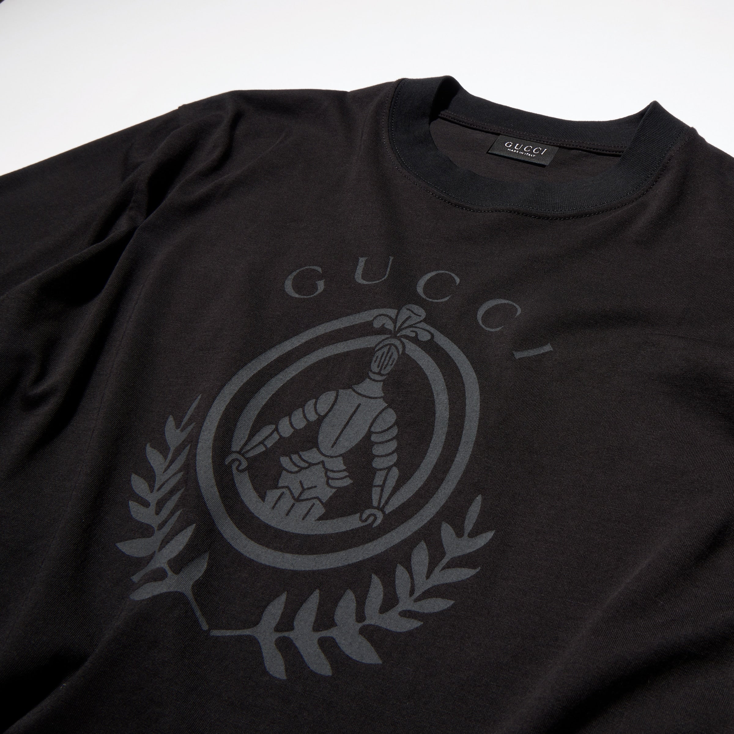 Cotton jersey T-shirt with print - black