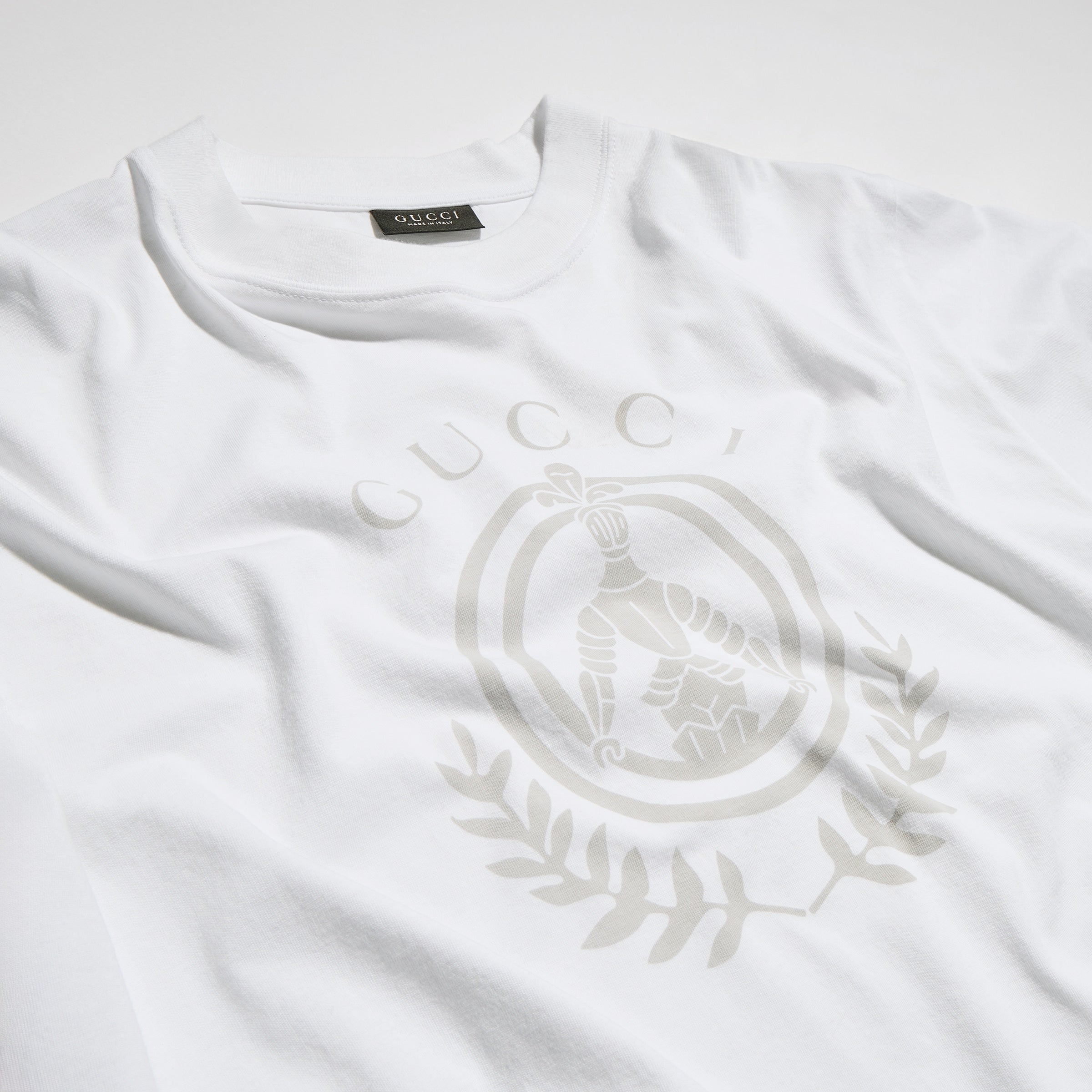 Cotton jersey T-shirt with print - white