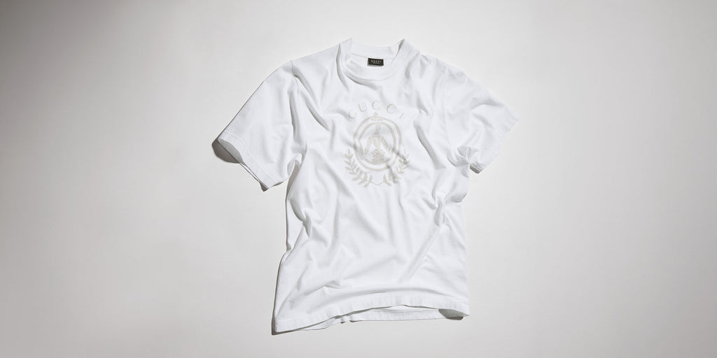 Cotton jersey T-shirt with print - white