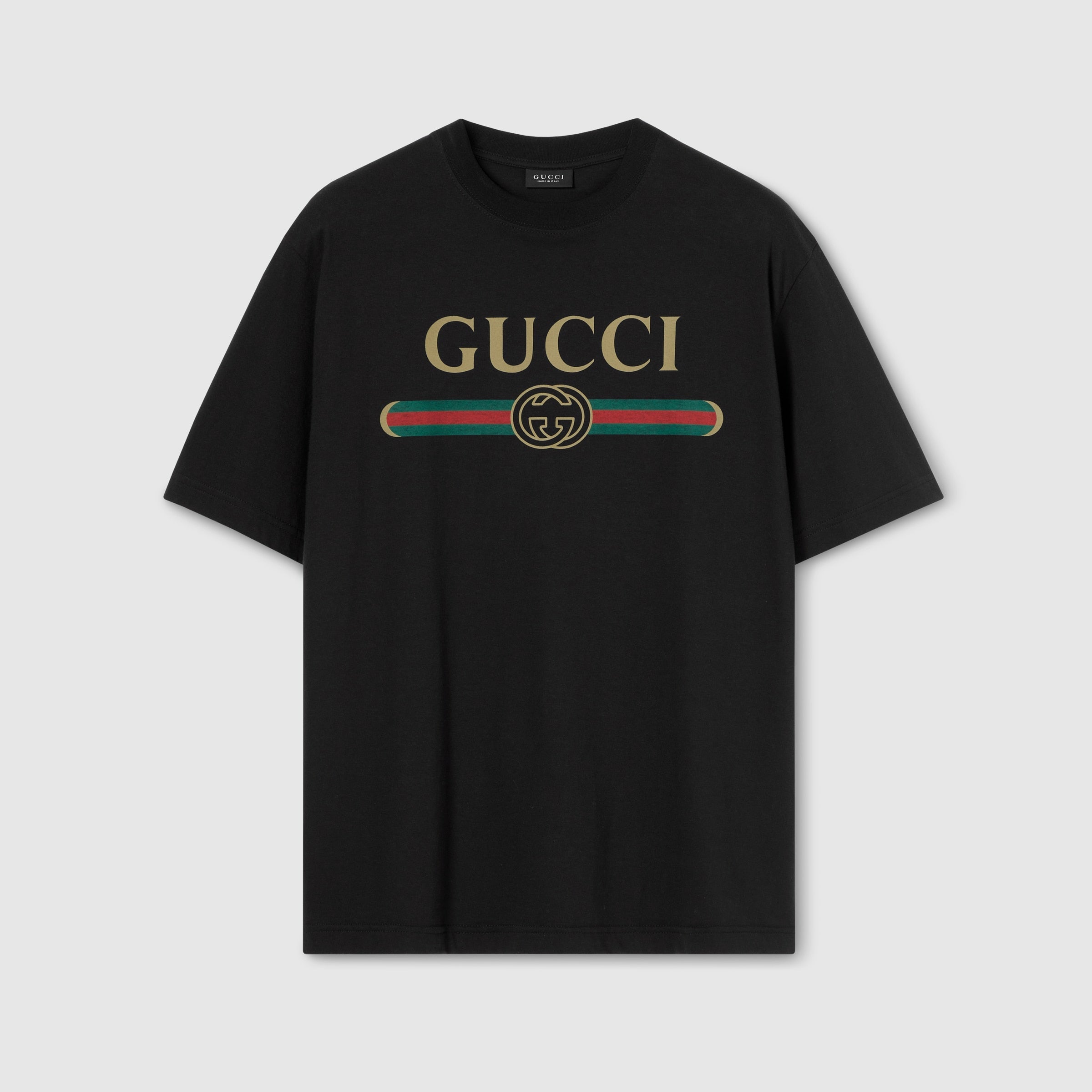 Silk blend jersey T-shirt with print - black