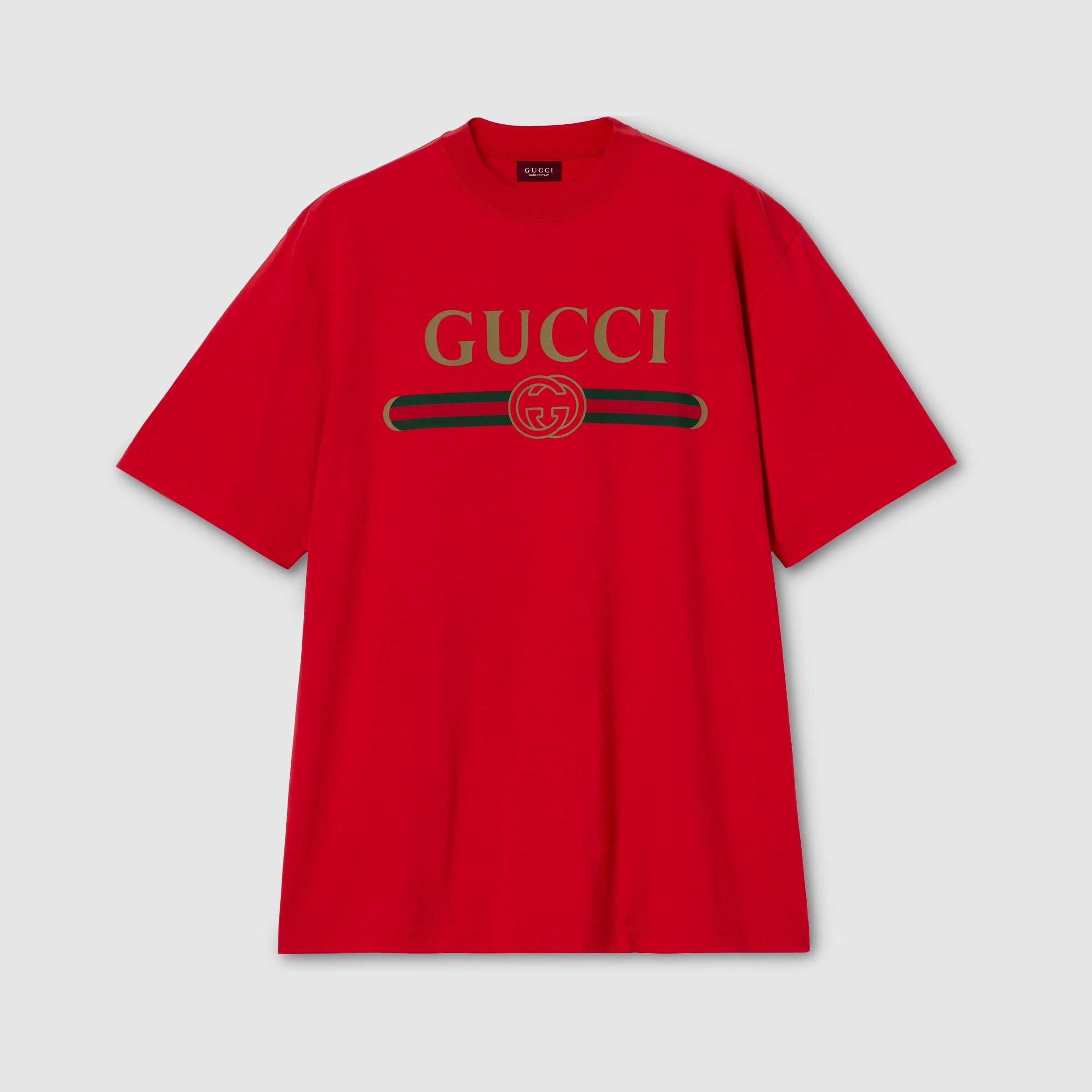 Silk blend jersey T-shirt with print - red