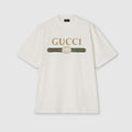 Silk blend jersey T-shirt with print - off white