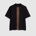Cotton jersey T-shirt with print - black