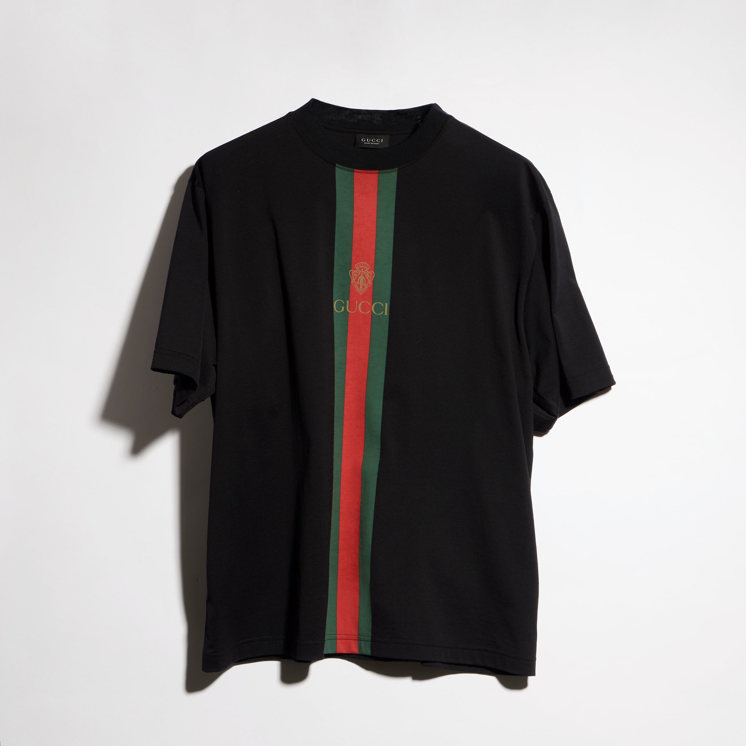 Cotton jersey T-shirt with print - black