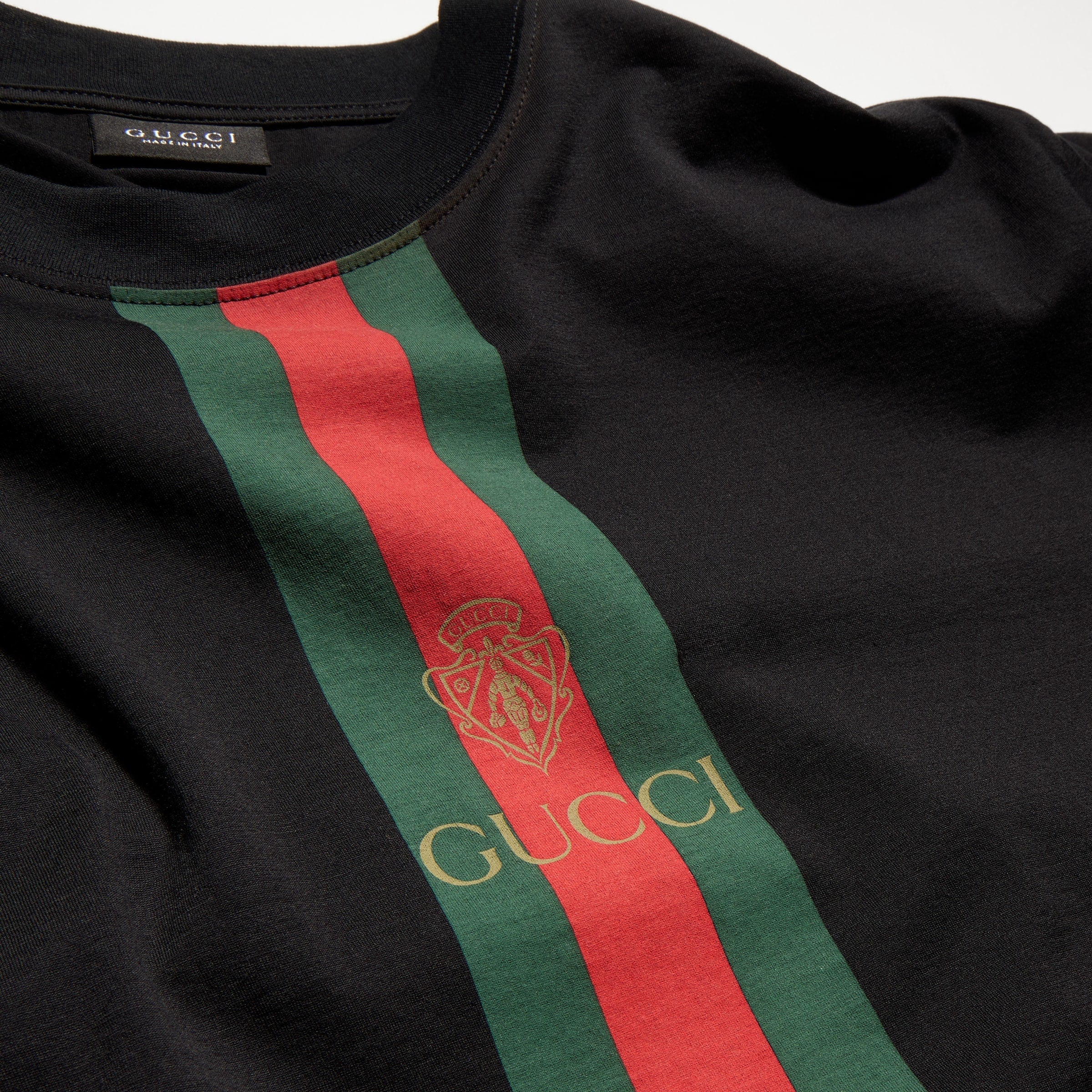 Cotton jersey T-shirt with print - black