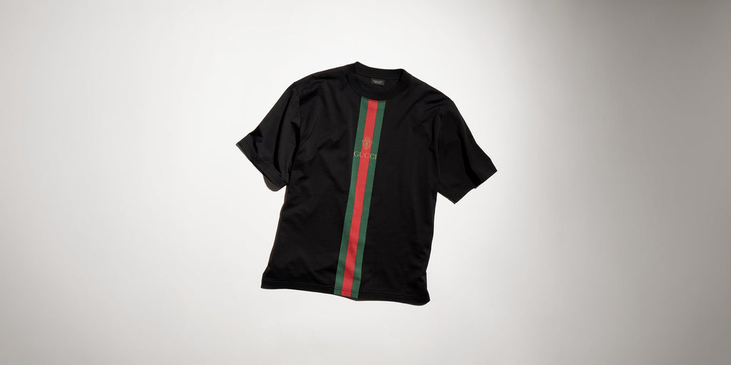 Cotton jersey T-shirt with print - black