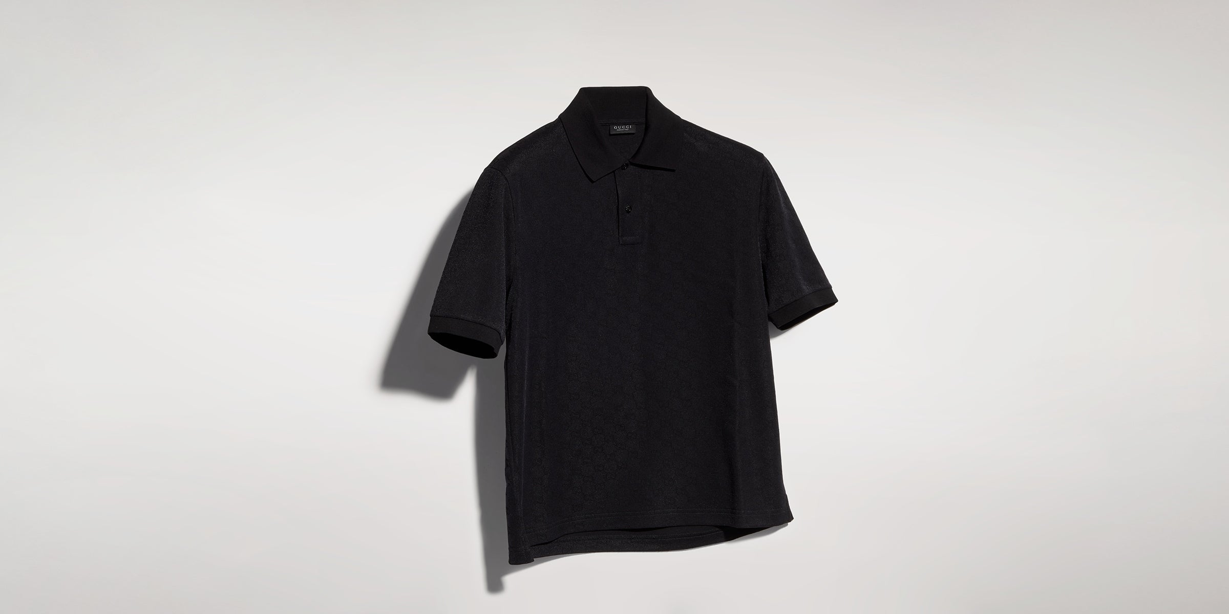 GG technical jersey jacquard polo shirt - black