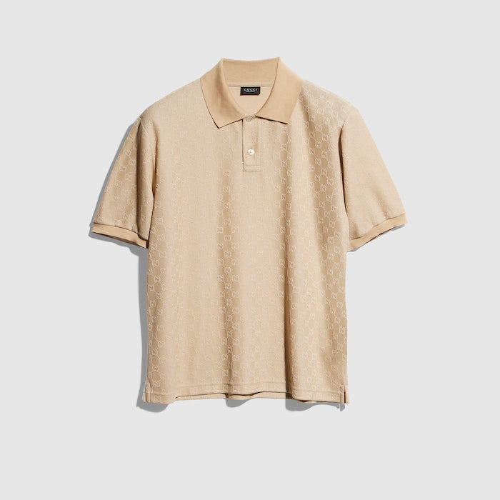 GG jersey polo shirt - beige
