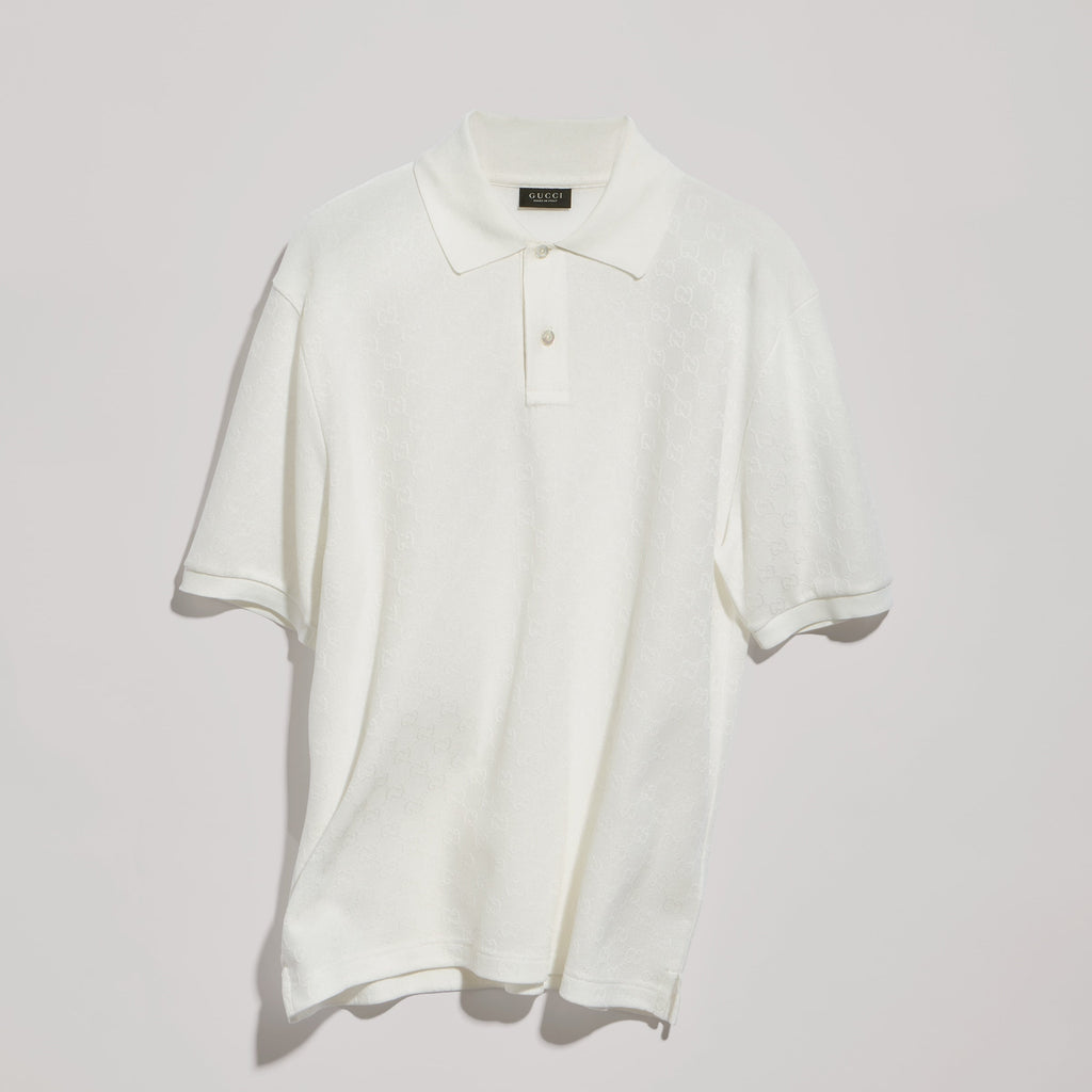 GG technical jersey jacquard polo shirt - white