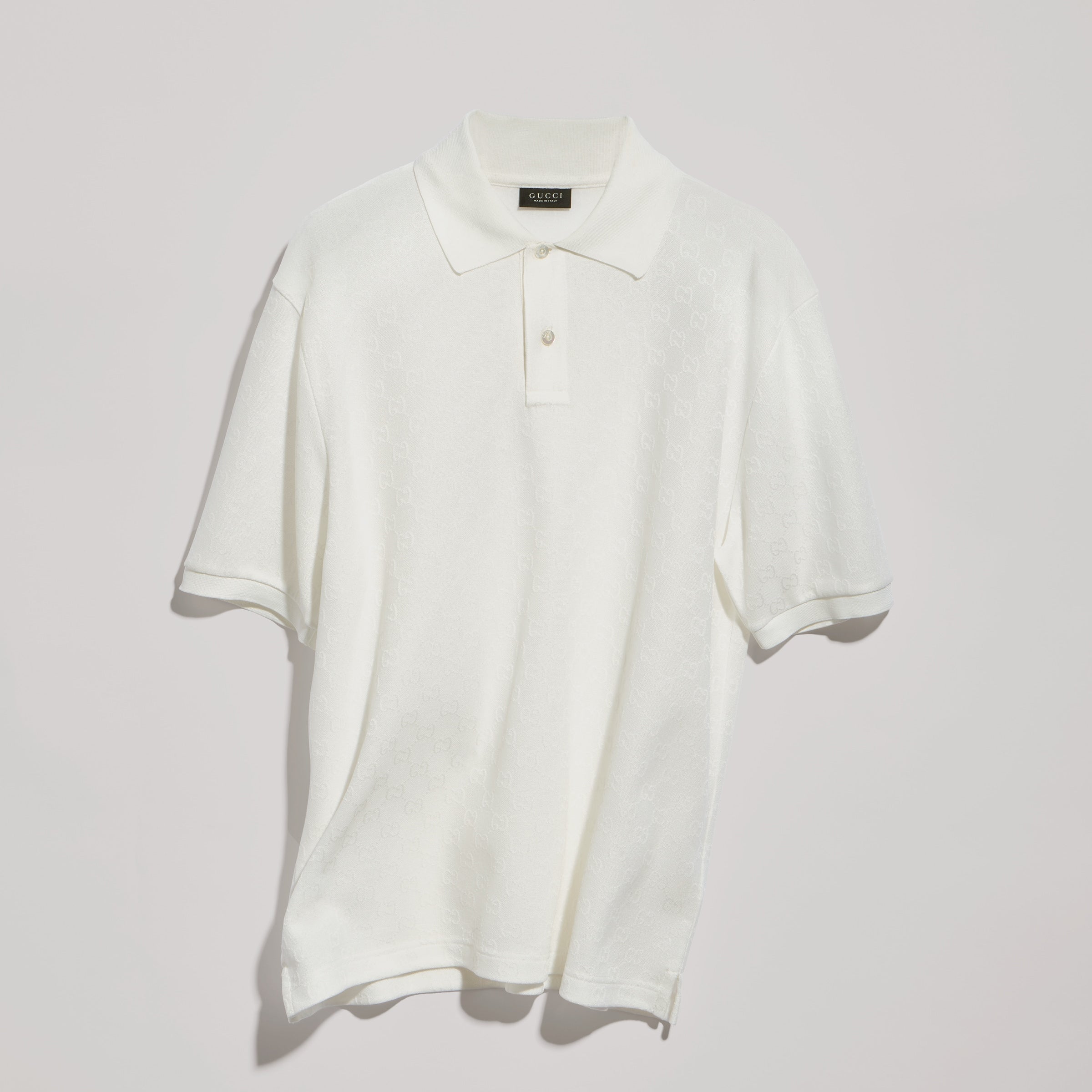 GG technical jersey jacquard polo shirt - white