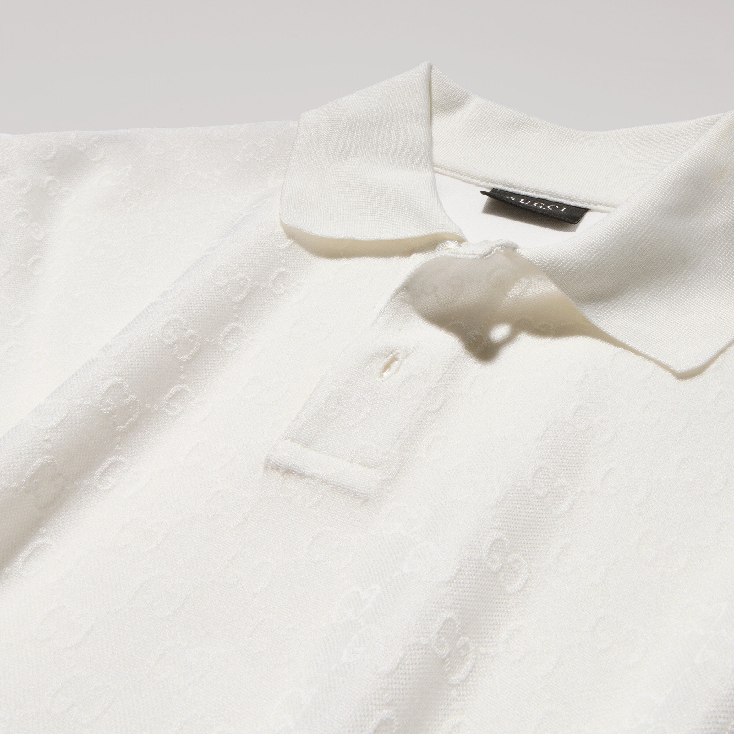 GG technical jersey jacquard polo shirt - white