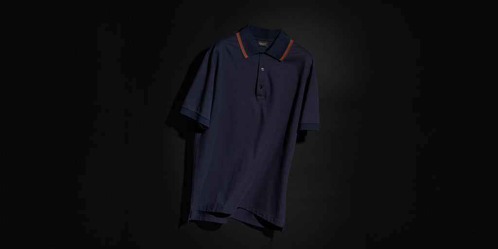 Cotton jersey piquet polo shirt - dark blue