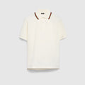 Cotton jersey piquet polo shirt - white