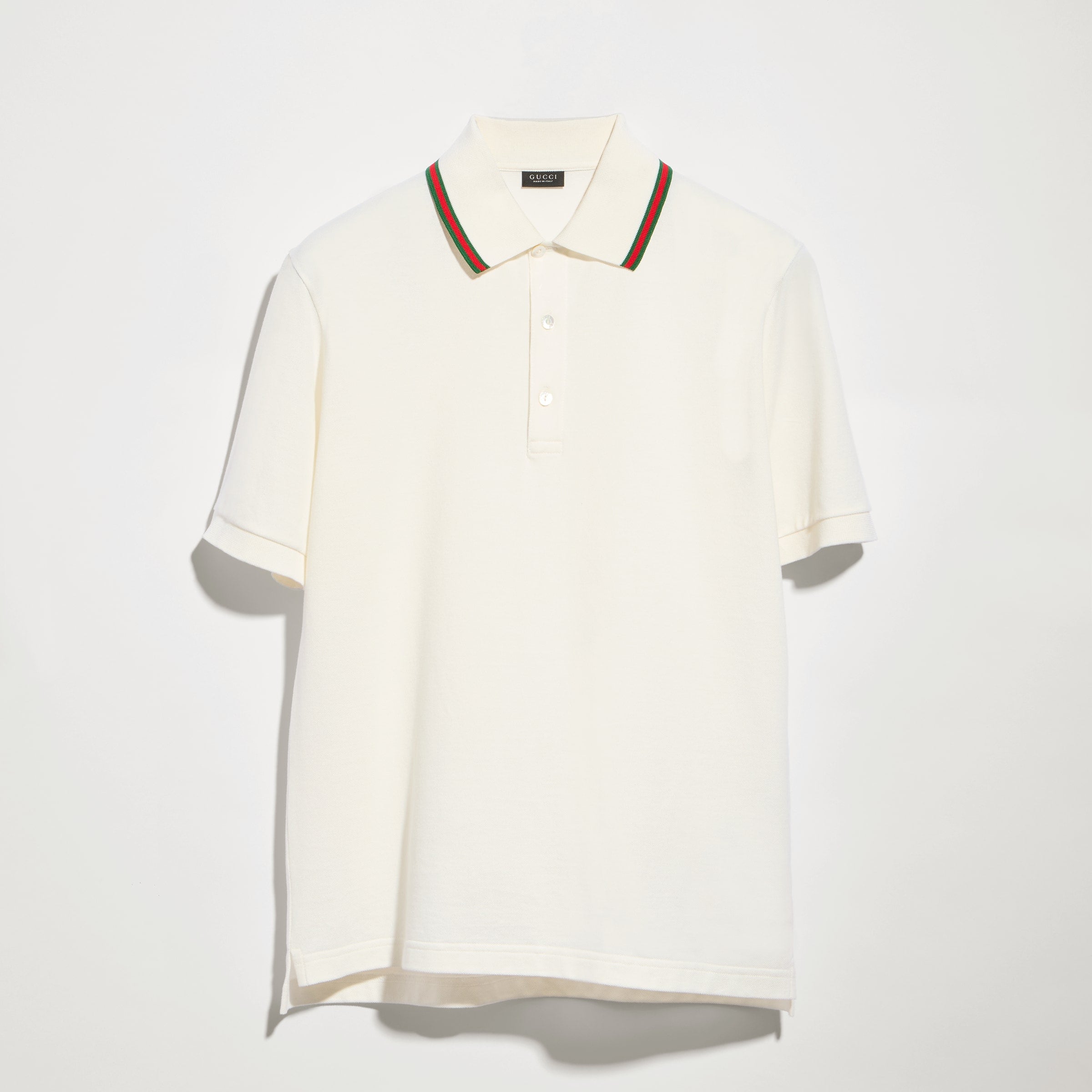 Cotton jersey piquet polo shirt - white
