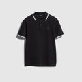 Cotton piquet polo shirt with embroidery - black