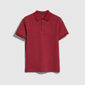 Cotton piquet polo shirt with embroidery - bordeaux