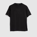 Cotton jersey T-shirt with embroidery - black