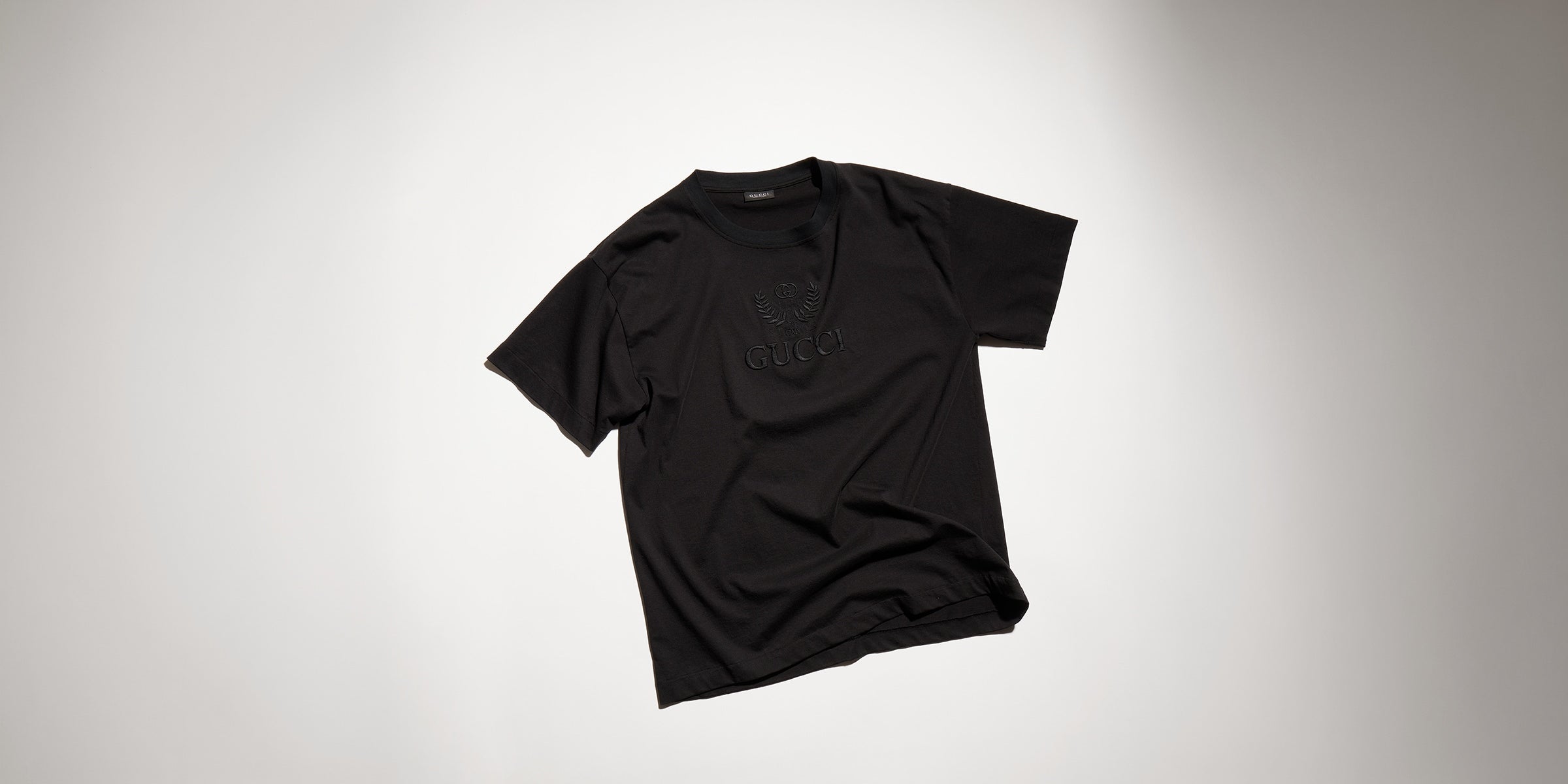 Cotton jersey T-shirt with embroidery - black