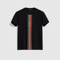Cotton jersey T-shirt with print - black