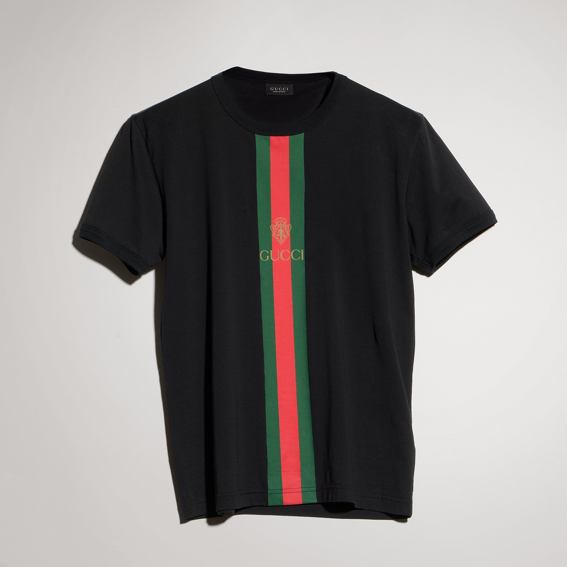 Cotton jersey T-shirt with print - black