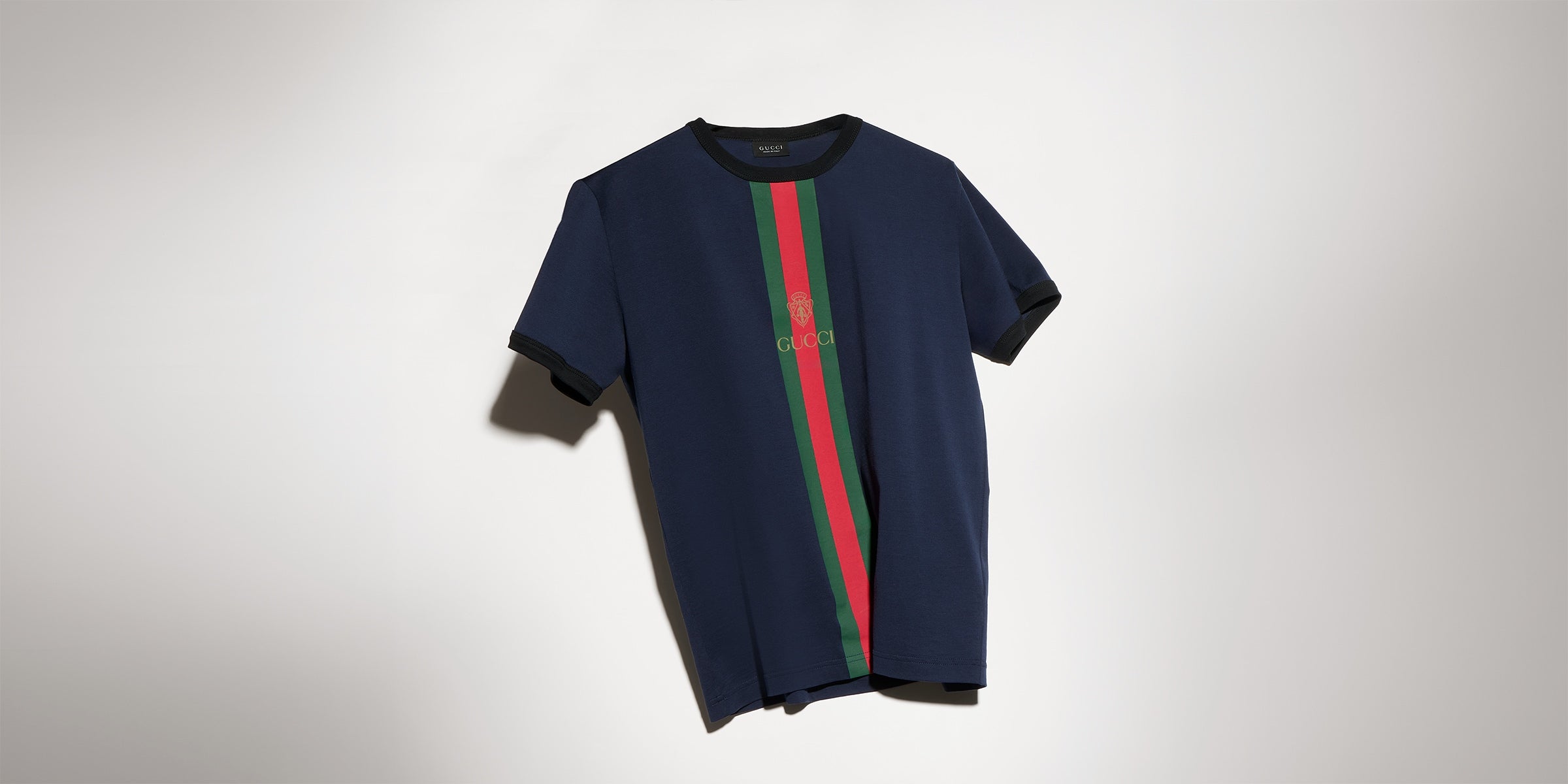 Cotton jersey T-shirt with print - dark blue