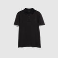 Cotton jersey polo shirt with embroidery - black