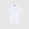 Cotton jersey polo shirt with embroidery - white