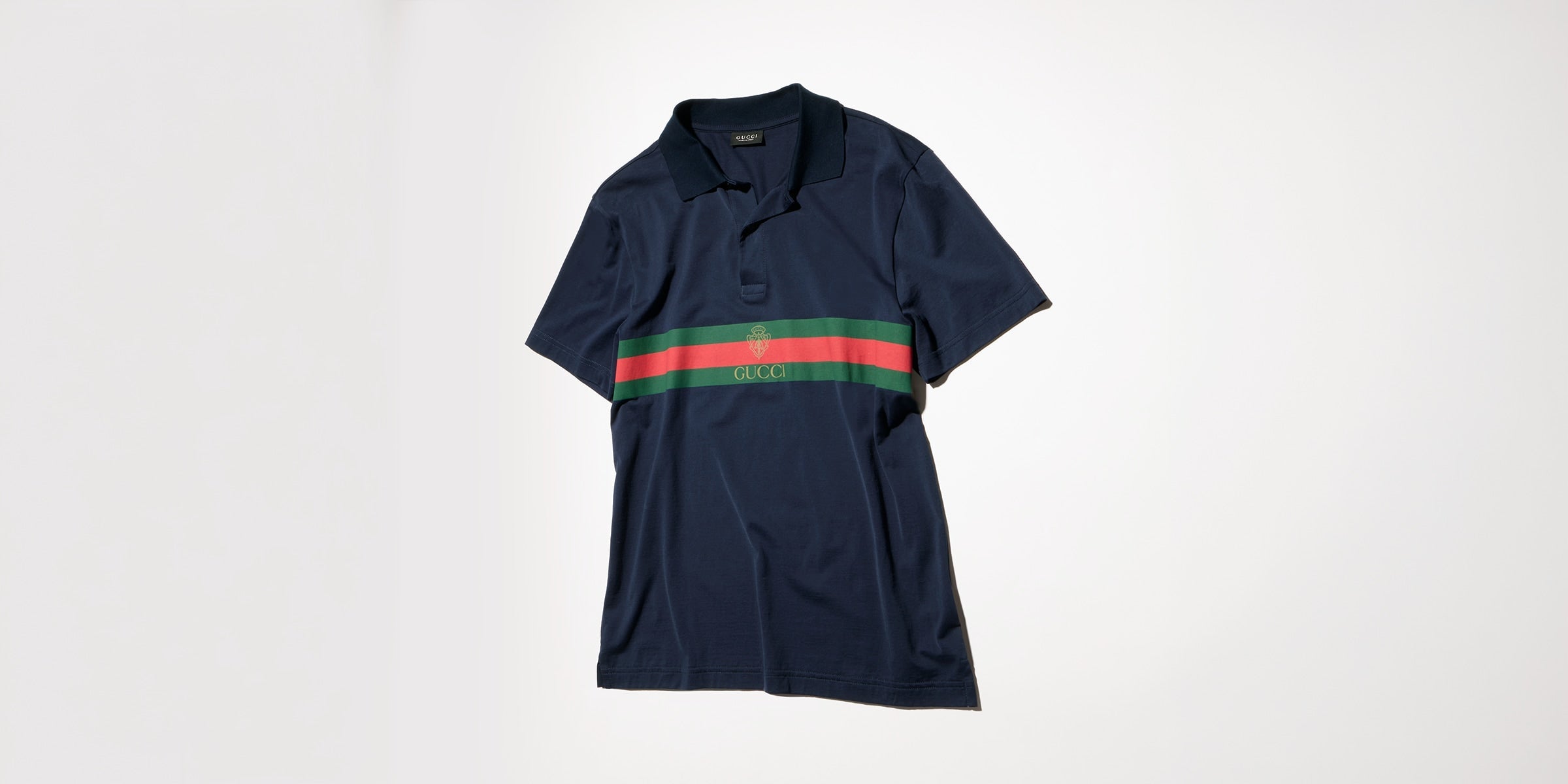 Cotton jersey polo shirt with Web - dark blue