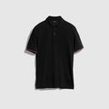 Silk jersey polo shirt with Web - black