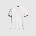 Silk jersey polo shirt with Web - white