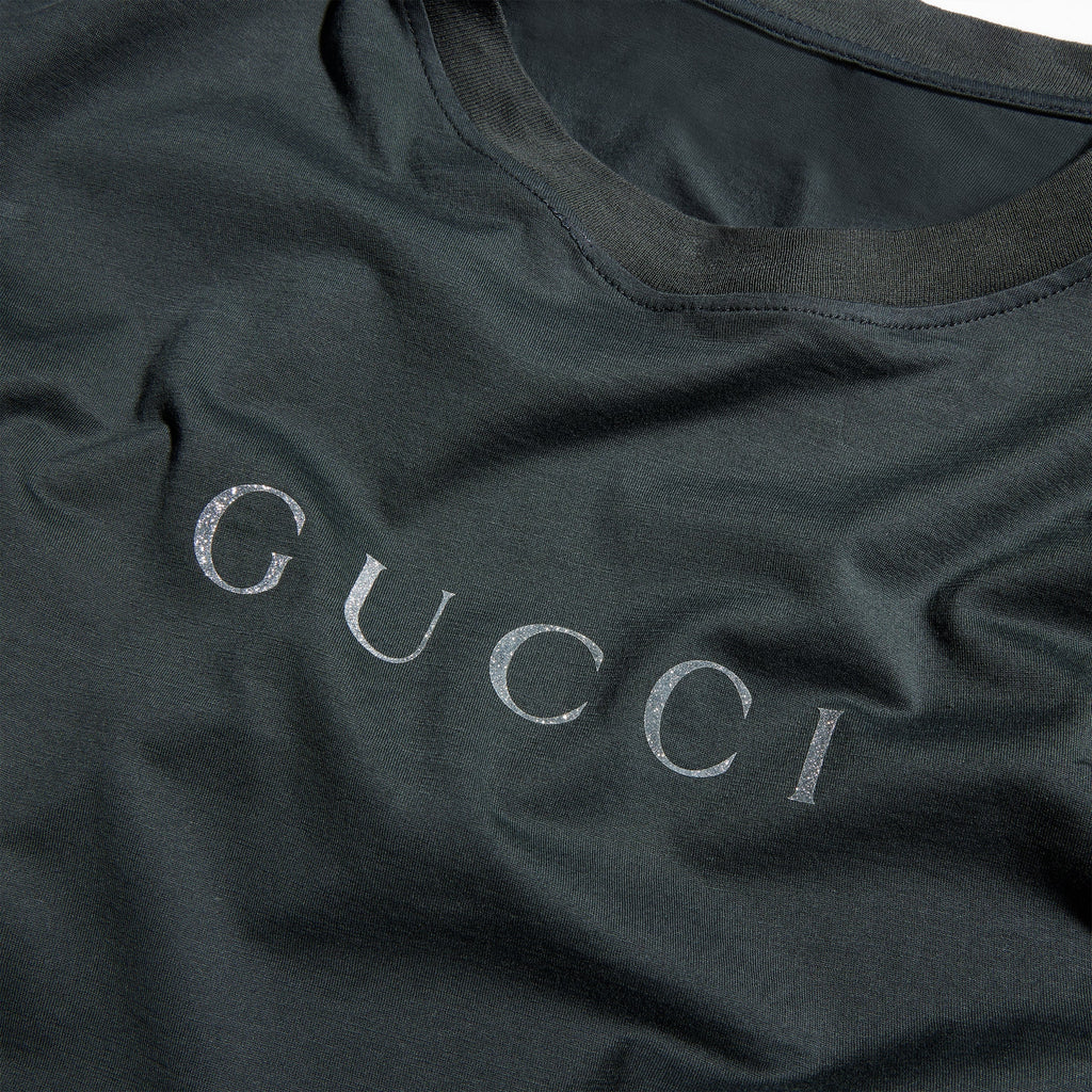 Cotton T-shirt with print - dark grey